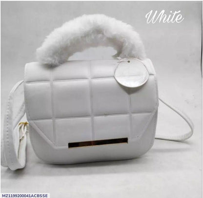 White Quilted Crossbody Bag for Kids with Gold Hardware