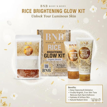 Rice Brightening Glow Kit for Glass Skin - 3 Step Routine