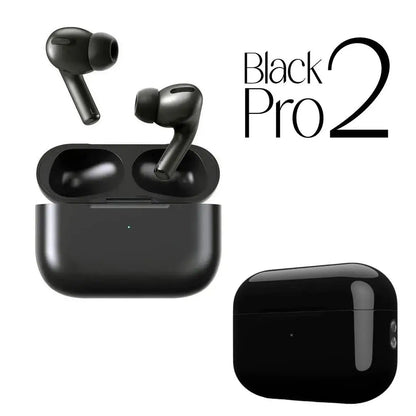 Black Pro 2 Wireless Earbuds with Charging Case