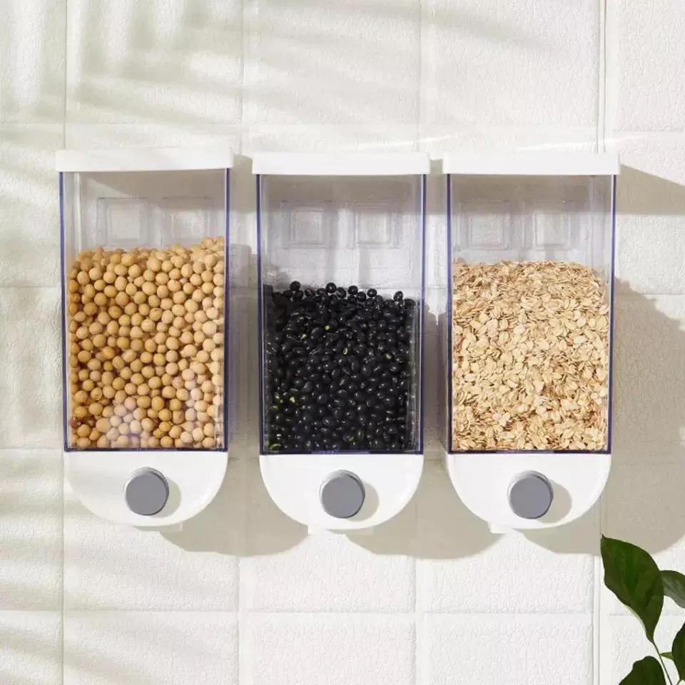 Wall-Mounted Grain Dispenser Set for Home Kitchen