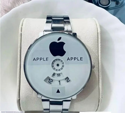 Men's Stainless Steel Apple Watch White Dial